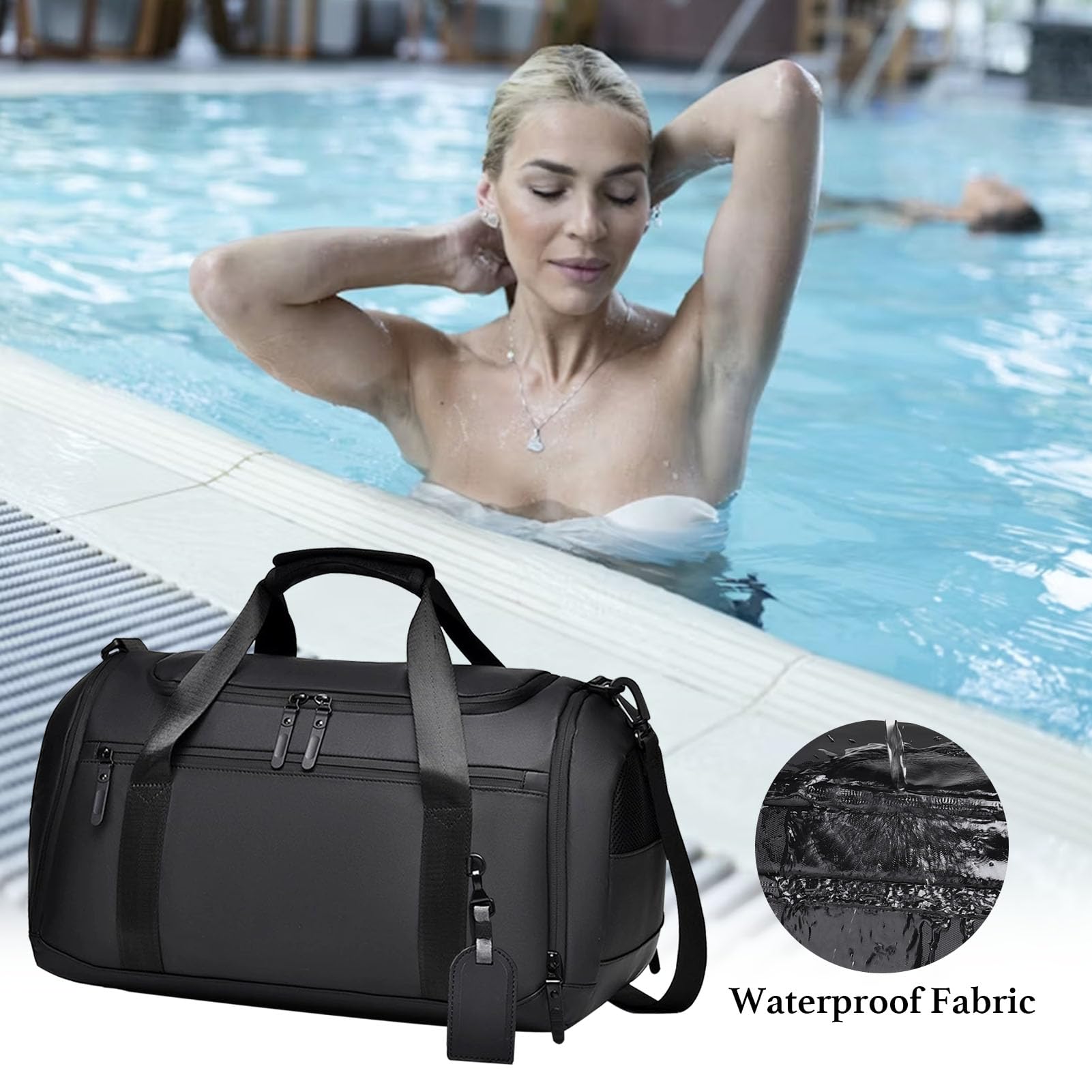 Bolsa de Deporte Hombre y Mujer Bolsa Gimnasio con Compartimento Bolsas de Viaje Impermeable para Natación Fitness y Viajes