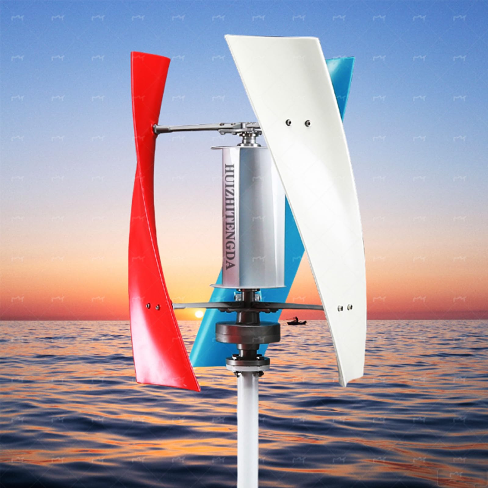 48V,3 Blades Home Small Vertical Wind Turbine,2000W 12V 24V 48V 220V for Home/RV/Boat/Streetlight, Low Wind Start (3M/S)