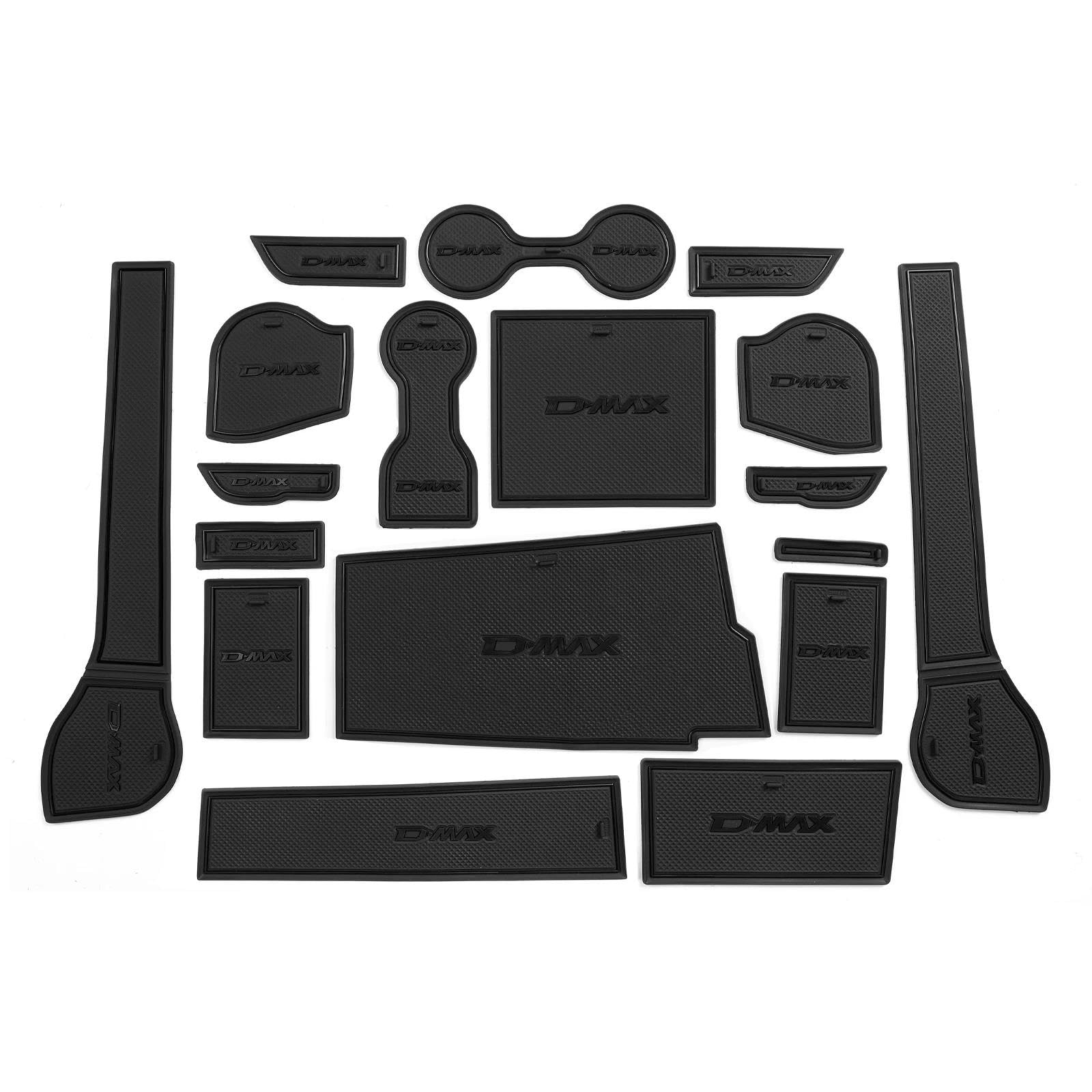 Auto Antiscivolo Impermeabile Porta Scanalatura Tazza Tappetino Interni Per Isuzu D-MAX 2021 2022 2023 2024(Nero,Rhd)