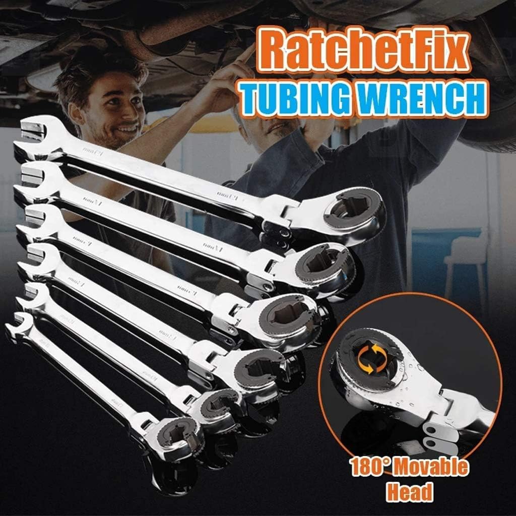 Flash Deals - 60% OFF RatchetFix Tubing Wrench with Flexible Head,Set of 12Piece Ratcheting Combination Wrench Set Best Cyber Monday 🔥 RatchetFix Tubing Wrench with Flexible Head,Set of 12Piece Ratcheting Combination Wrench Set