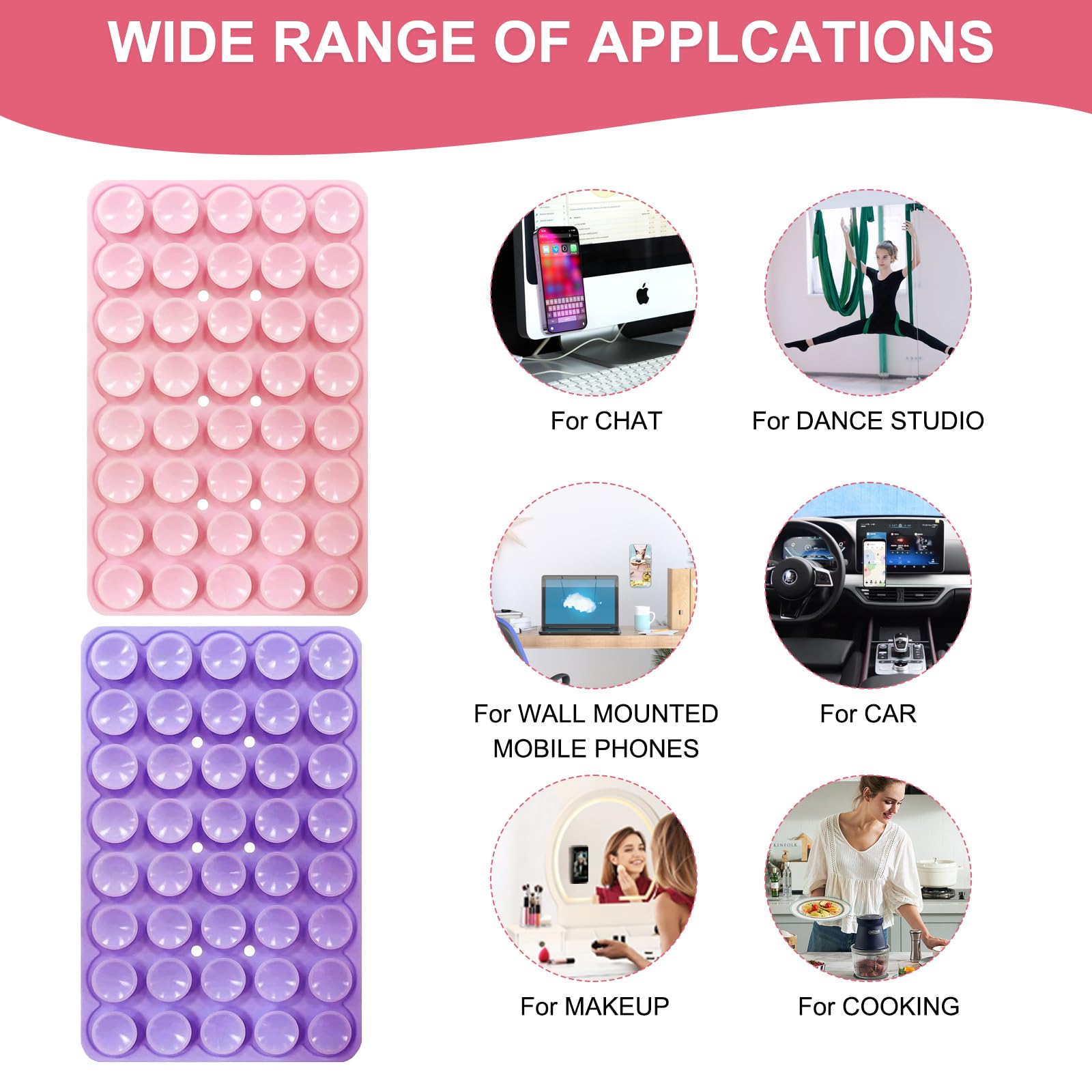 2 PCS Ventosa Per Telefono In Silicone - Supporto A Doppia Ventosa Per Cellulare, Power Bank E Auto - Foto 10