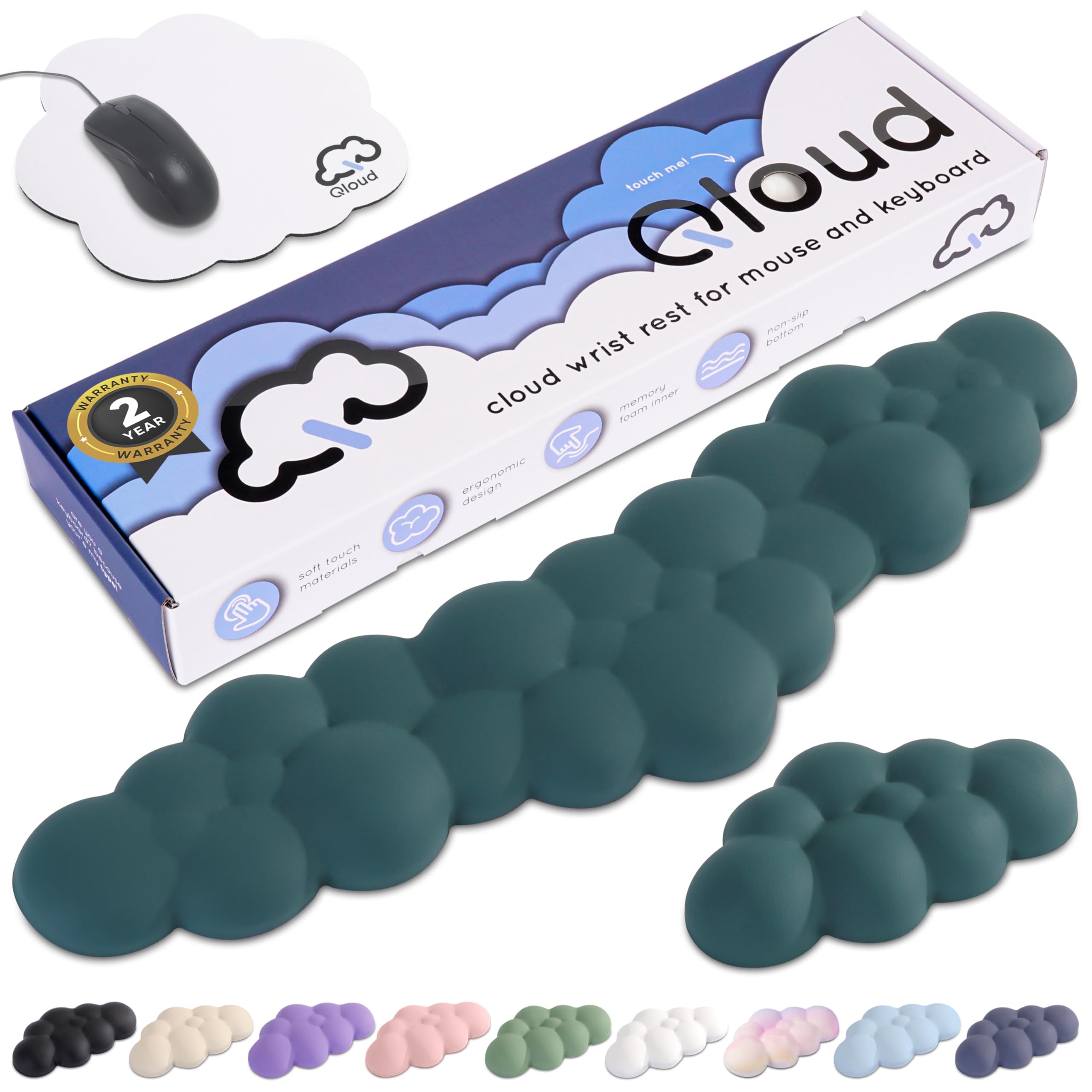 Qloud Cloud Wrist Rest - Gaming Wrist Pad for Computer Keyboard - Dark Teal — image 1