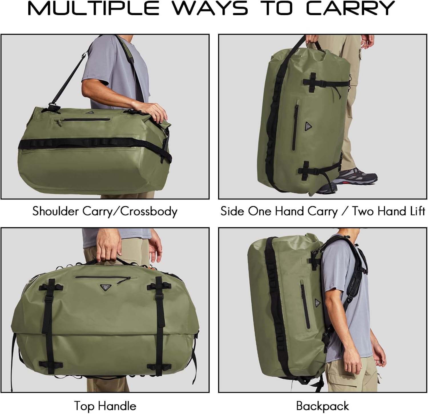 Haimont Large Waterproof Duffel Backpack Roll-Top Heavy Duty Dry Duffle Bag for Boating, Travel, Camping, Kayaking, Motorcycle, 60L/90L - Image 6