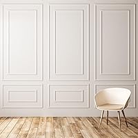 Vista 6 de Pangda Juego de 3 kits de molduras de pared adhesivas estilo capa interior y exterior, panel de zócalo prefabricado para decoración de molduras