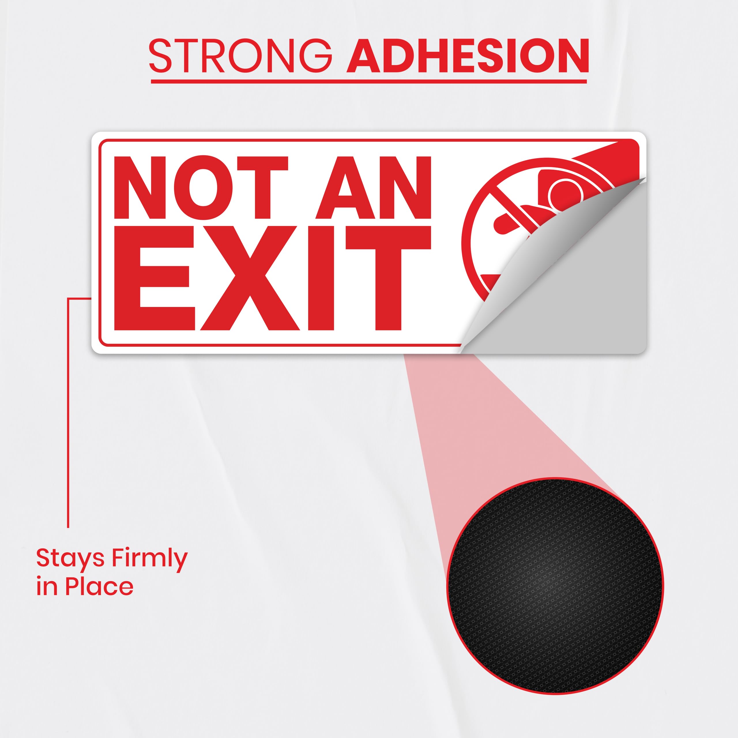 6 x Not an Exit Sign Sticker | 10 x 4 Inch Self-adhesive Vinyl This is Not an Exit Sign | UV-resistant, Waterproof Not an Exit Signs for Business — Amazon image 4