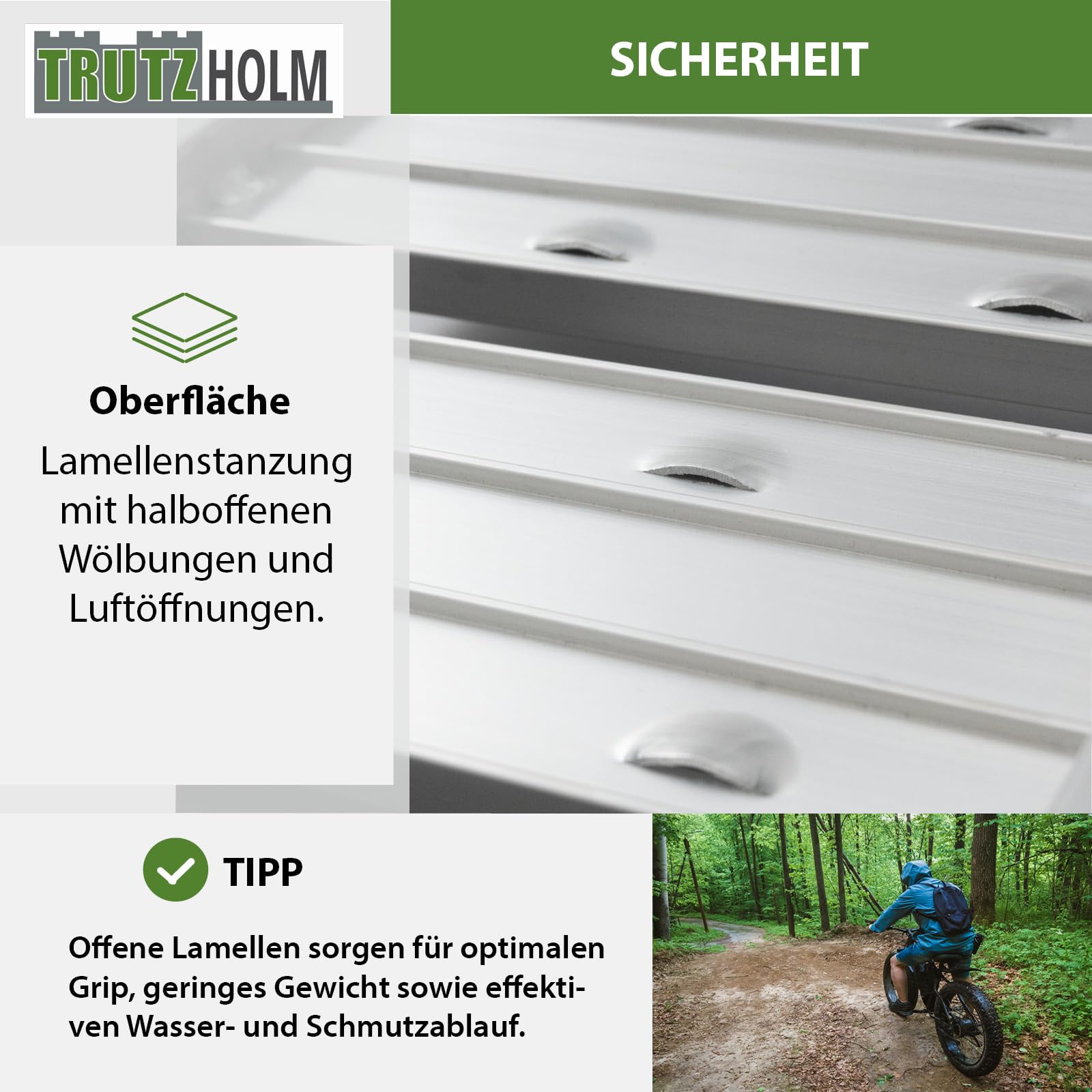 TRUTZHOLM 2X Auffahrrampe klappbar Aluminium Länge 180 cm Traglast gesamt 400 kg geriffelte Oberfläche Verladerampe