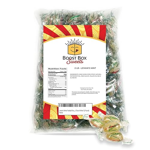Leman's Mints - Caramelo duro con forma de fútbol americano envuelto individualmente, "Church Mints" (2 libras)