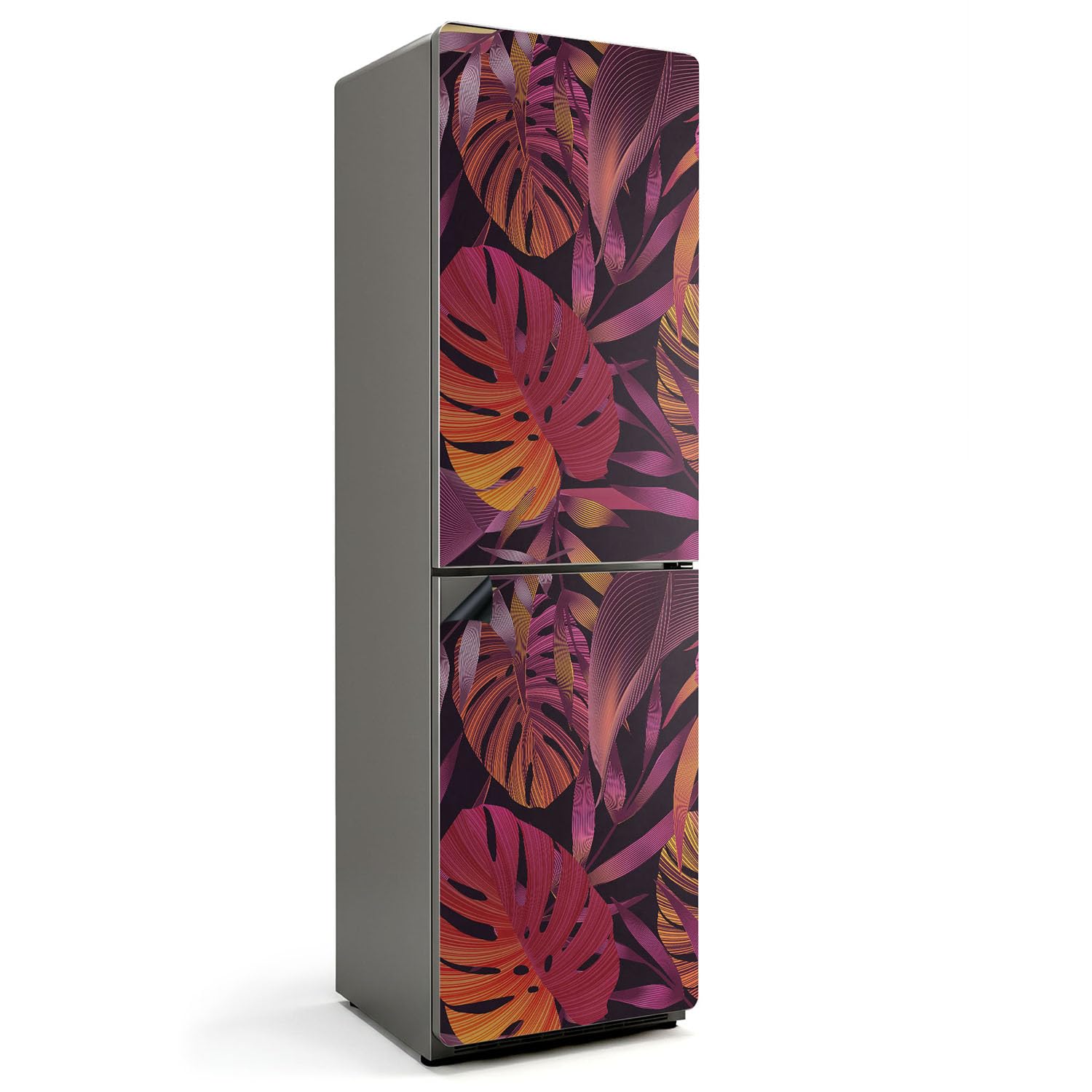 Tapis magnétique 60x205 cm de cuisine rectangulaire à motif feuilles tropicales