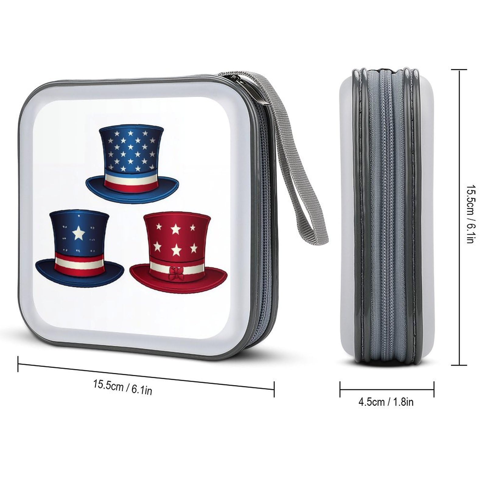 Three Top Hat DVD Storage Case Portable