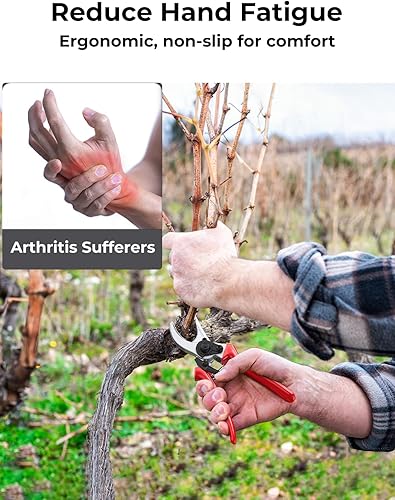 Miniatura 9 de SOLOTODO SK5 - Tijeras de podar de 8.5 pulgadas para jardinería, 4 tijeras de jardín más afiladas, tijeras de podar profesionales para regalos de