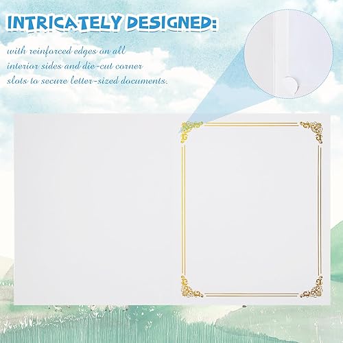 Miniatura 5 de Paquete de 120 soportes para certificados, soportes para diploma, soportes para certificados para tarjetas de papel tamaño carta de 8.5 x 11
