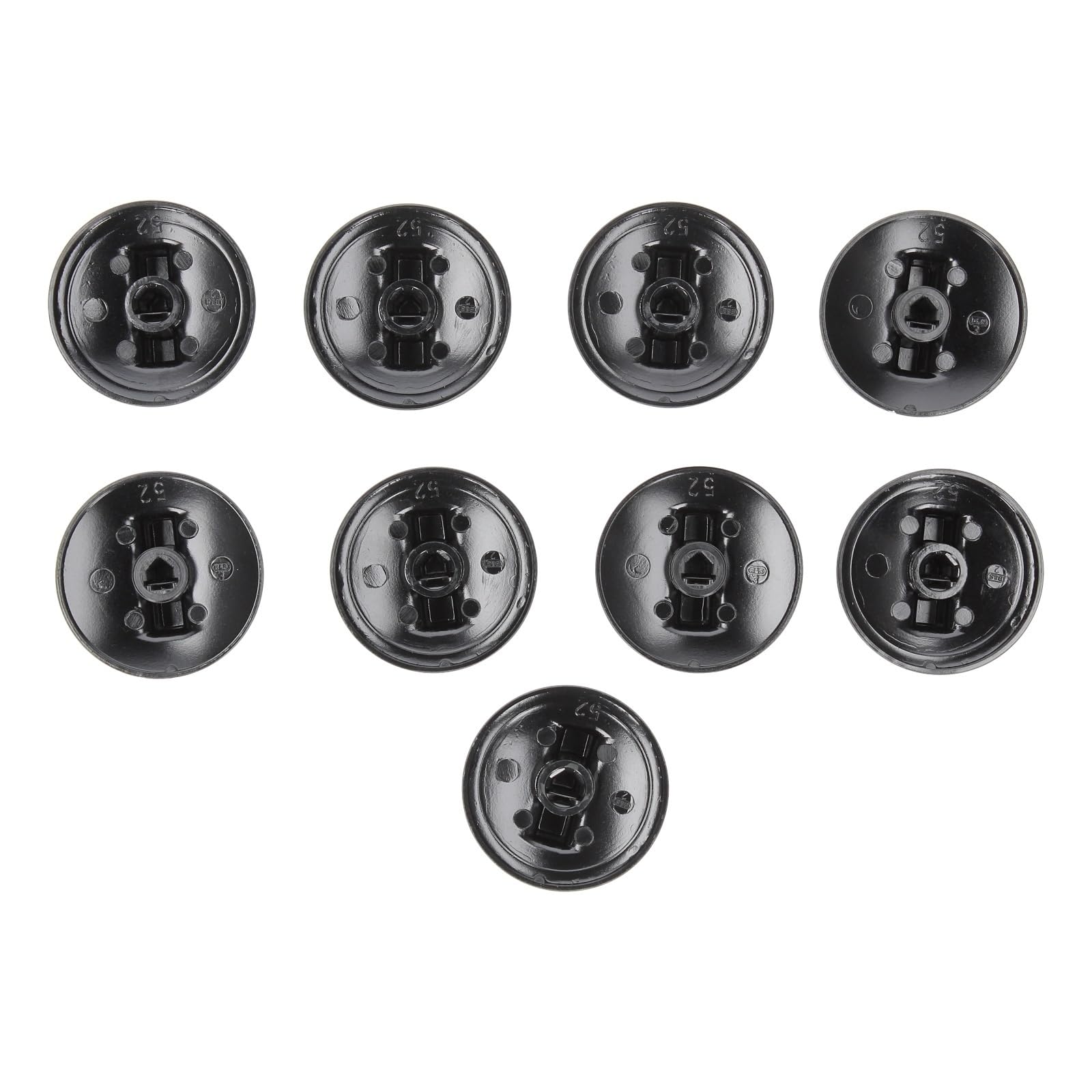LUTH Premium Profi Parts Drehknopfset 9-Teilig Schwarz Universal für Herd Europart