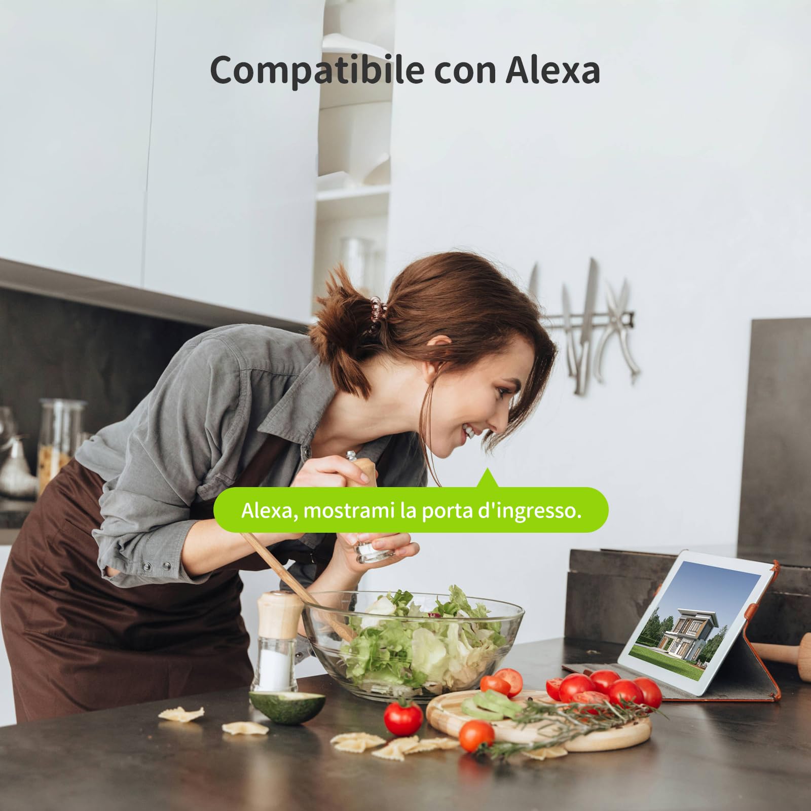 Beans View Telecamera Wi-Fi da Esterno 4K, Videocamera Sorveglianza Dual-Band 2.4/5GHz, Visione Notturna a Colori, Rilevamento AI Persone e Veicoli, Allarme Acustico e Visivo, ONVIF/RTSP, IP66 (D110)