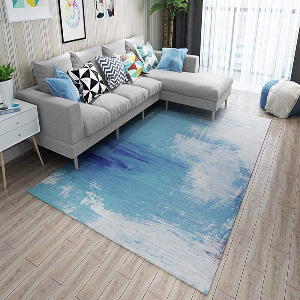Tapis de salon en peluche texturée Love Home en polyester haut de gamme