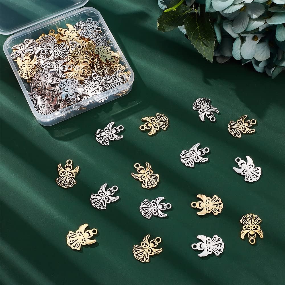 PH PandaHall Tibetan Style Angel Charm Pendants - Fairy and Easter Dangle Charms for Bracelet Necklace Jewelry Making - Image 4