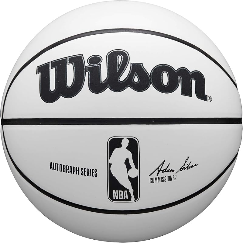 WILSON NBA Autograph Basketball - Blanco/Marrón, Talla 7-29.5"