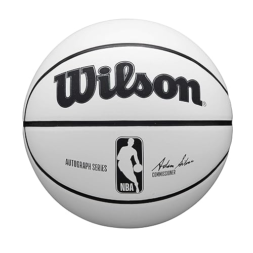 Wilson NBA Autograph Basketball - White/Brown, Size 7-29.5"