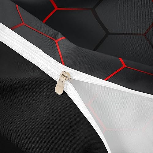 Miniatura 6 de Juego de funda de edredón con diseño de panal de abeja, diseño geométrico moderno con diseño hexagonal para niños y niños, juego de funda de edredón