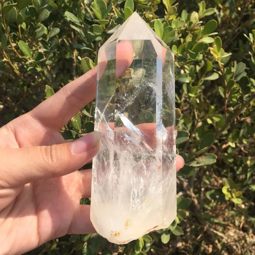 KJEBVHIRS Beautiful Clear Lemurian Seed Quartz Point Cluster Crystal