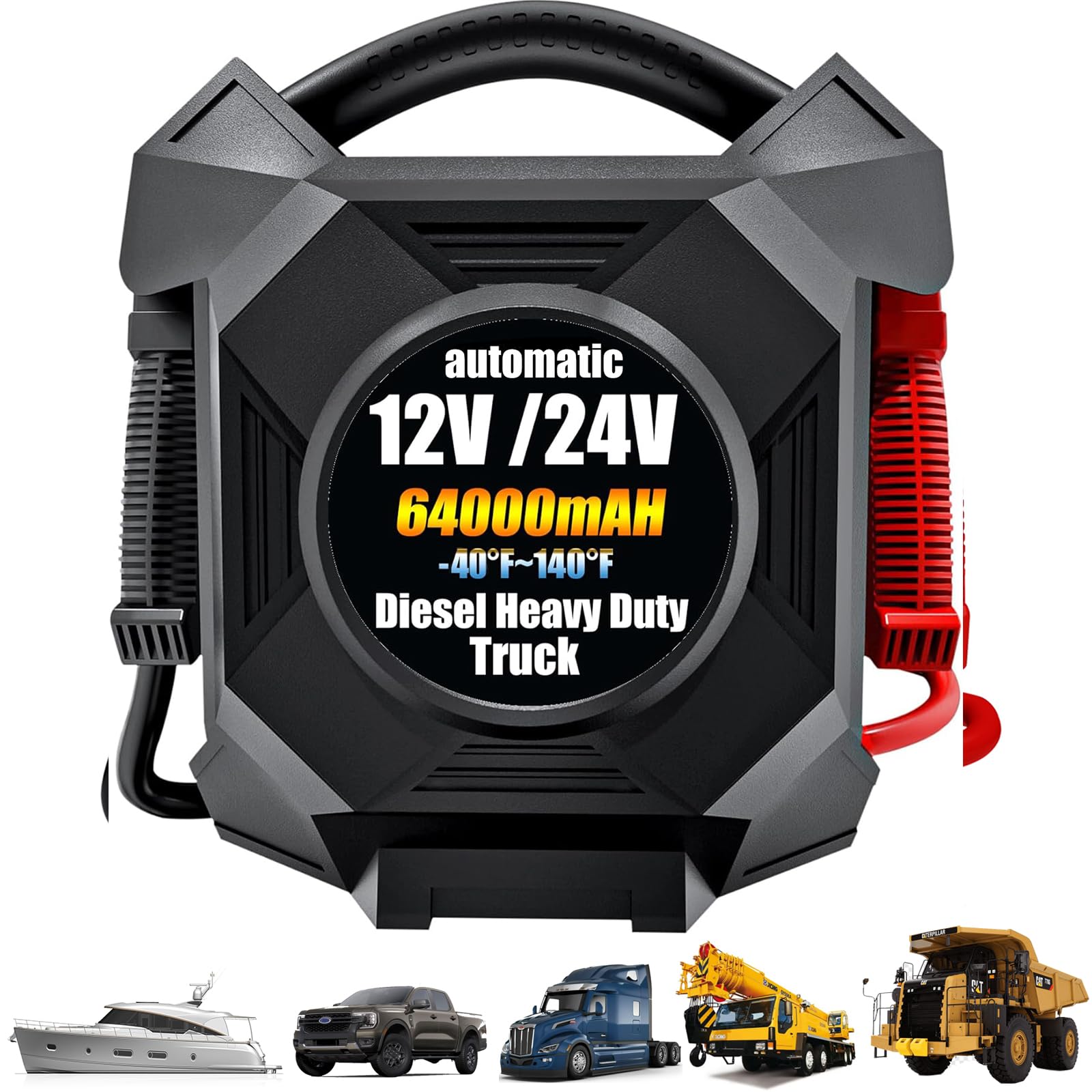 Truck Jump Starter Heavy Duty,CAT797 30000A 12V/24V Battery Jumper Starter Portable,-40F° Start Battery Booster Pack,for Semi Truck,Gasoline/99L and Diesel Engines Up to 50L,Class 8