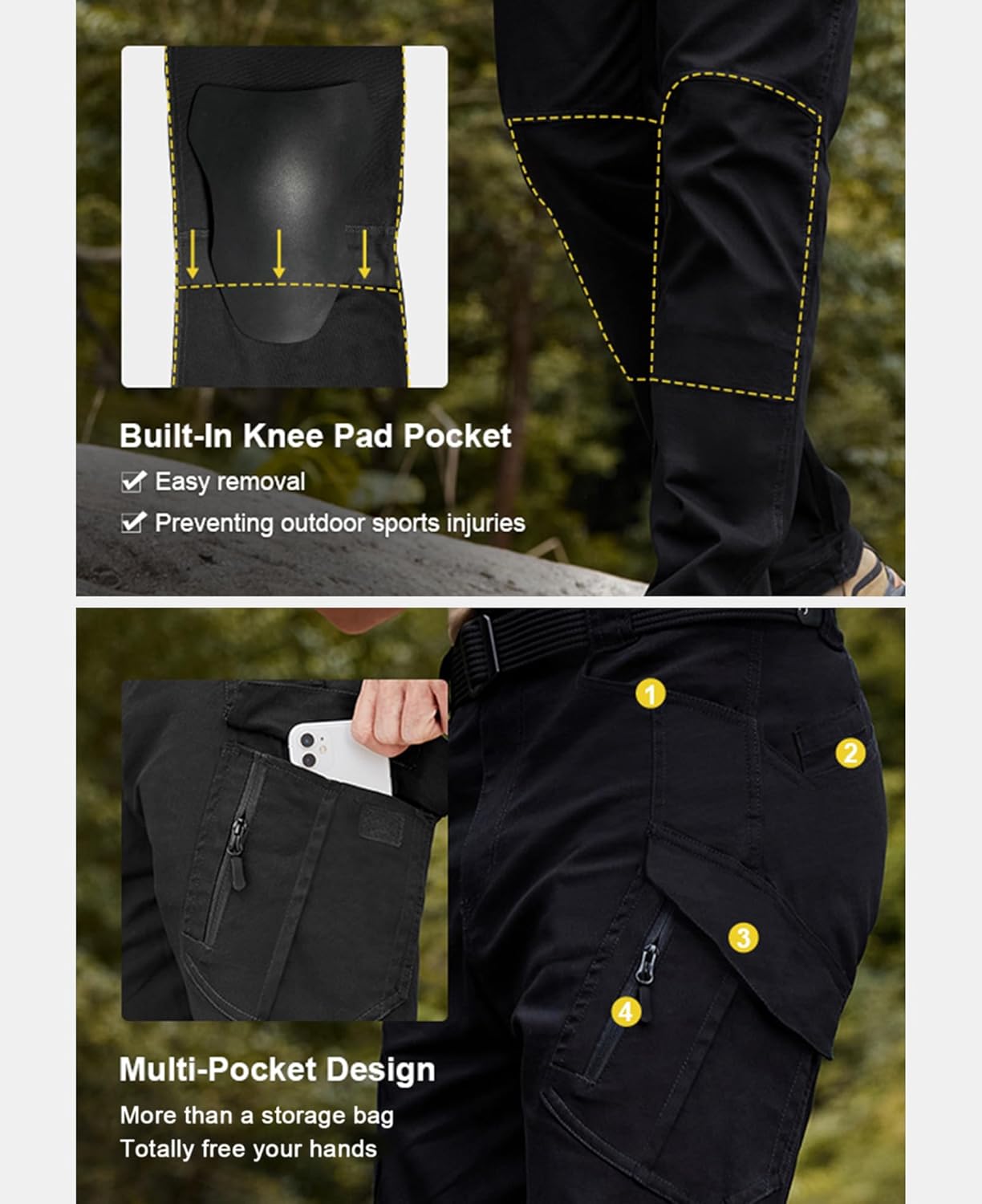 Susclude Men's Outdoor Cargo Work Trousers Military Tactical Pants Ripstop Assault Combat Trousers Hiking Pants Men - Image 5