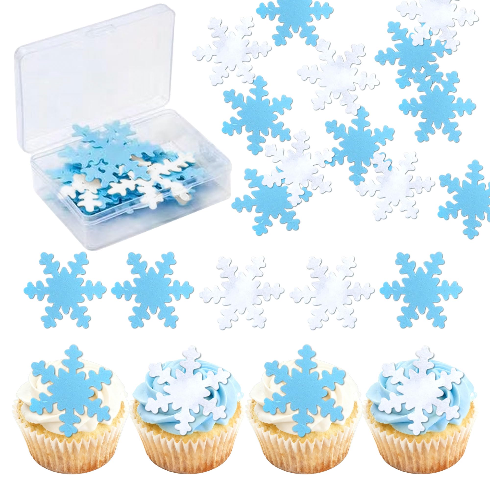 Decorazioni per cupcake, fiocchi di neve, paese delle