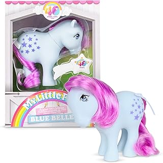 My Little Pony, 40th Anniversary 4-Inch Blue Belle, Original 1983 Collection, Long, Brushable Mane and Tail, Action Figure, Great for Kids, Toddlers, Girls, Ages 4+