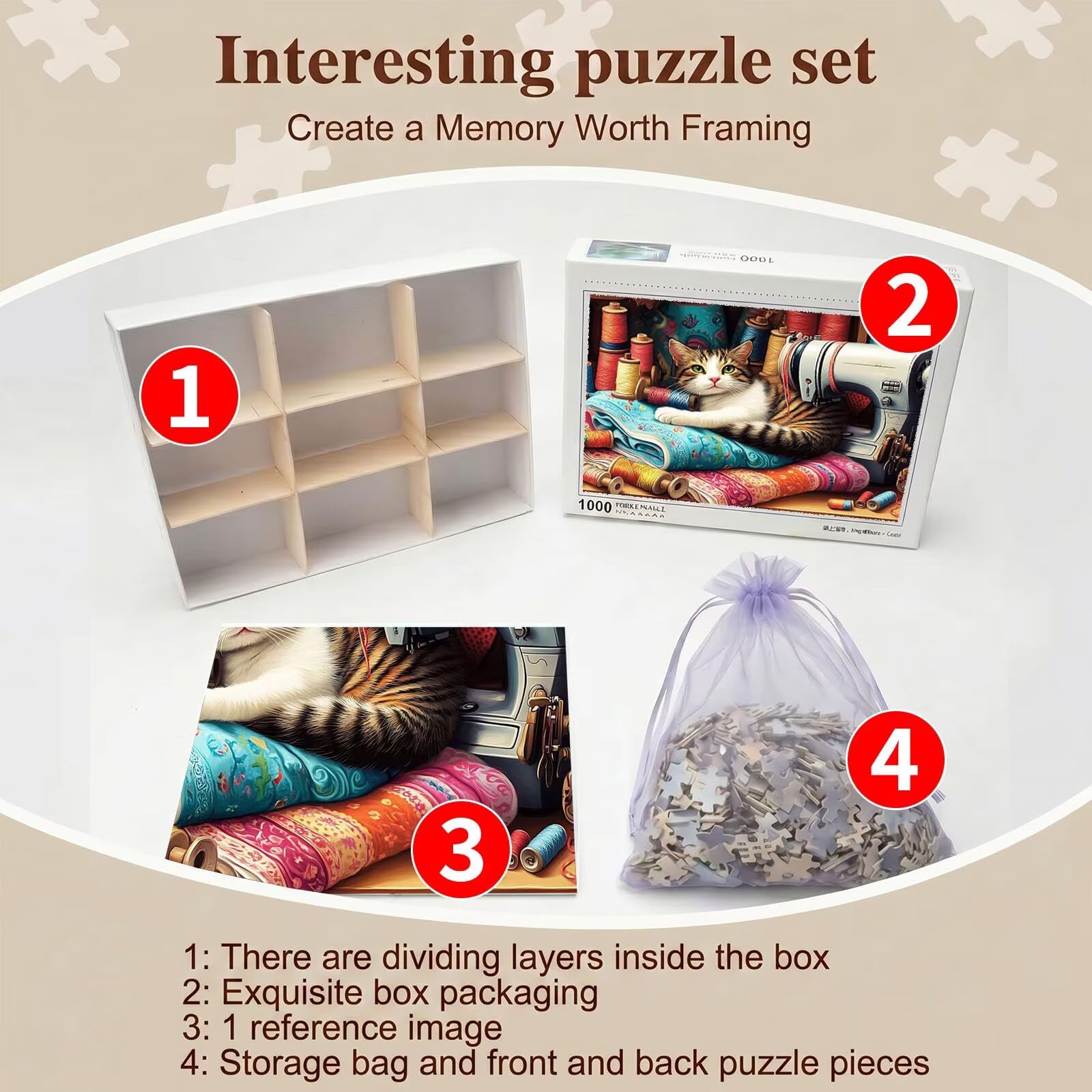 Puzzle 5000 Teile, Holzpuzzle Erwachsene [AAA], Impossible Game 156 x 105 cm, Kniffliges Denksport Spiel für Männer Frauen, Familienspiel, DIY Home Dekor,Geschenk für Geburtstag, Tier Katze-2 f0-164