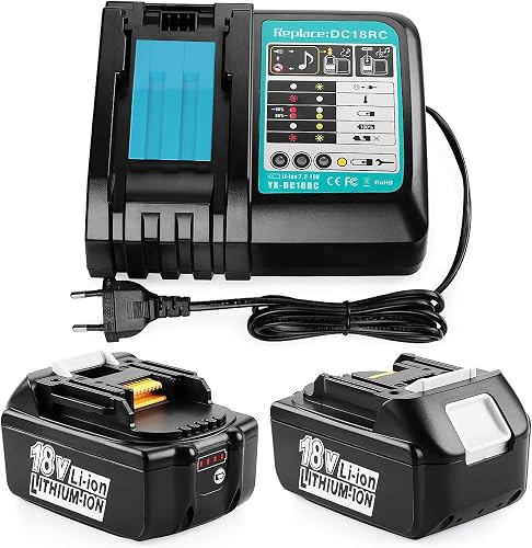 2pcs 18V 5.0Ah Batterie pour Makita 18V Batterie avec Ch Energup