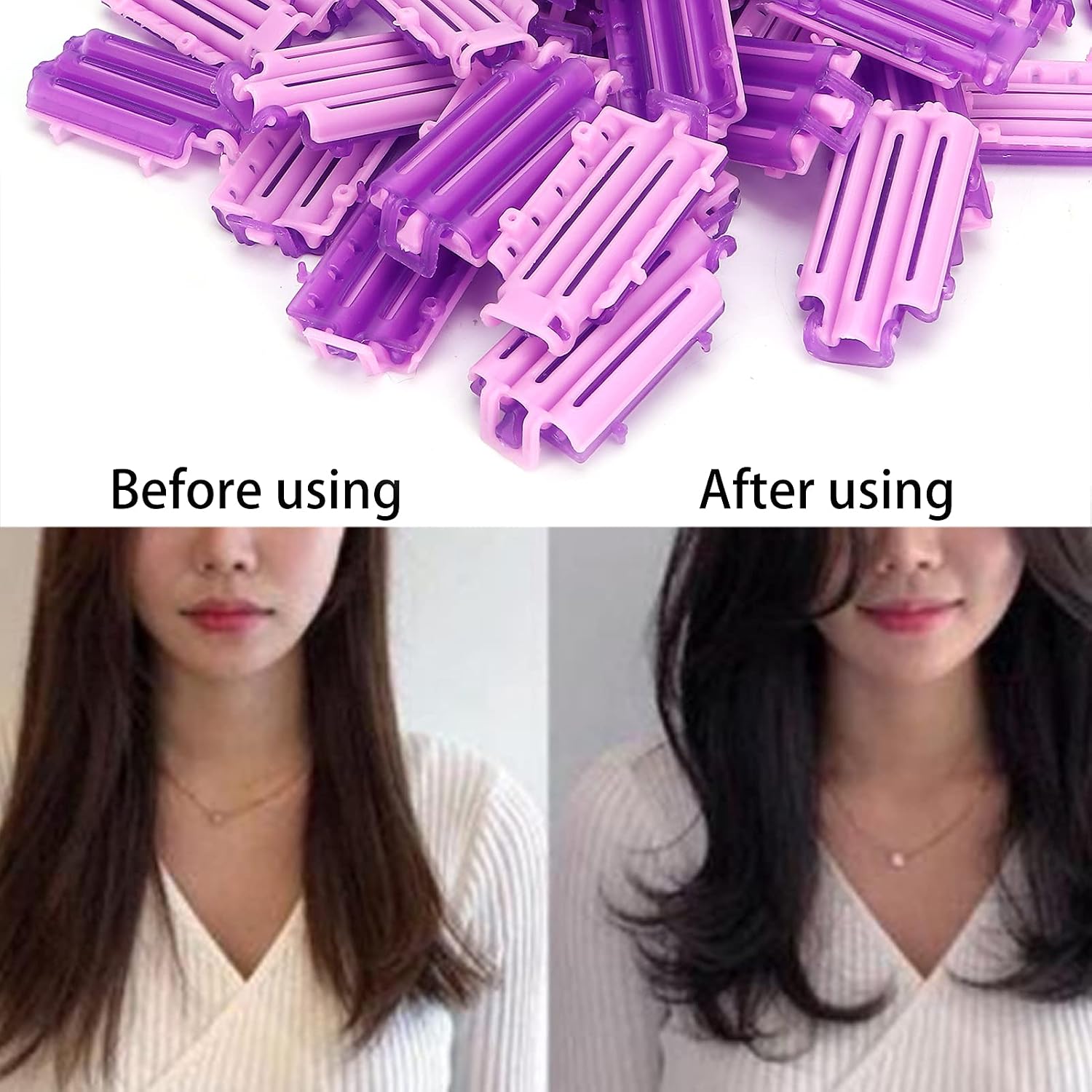 Hair Perm Rods Hair Curlers Rollers, 45pcs Hair Perm Rods Hair Curlers Rollers Hair Clips Curlers Hairdressing Styling Tool for Salon Home