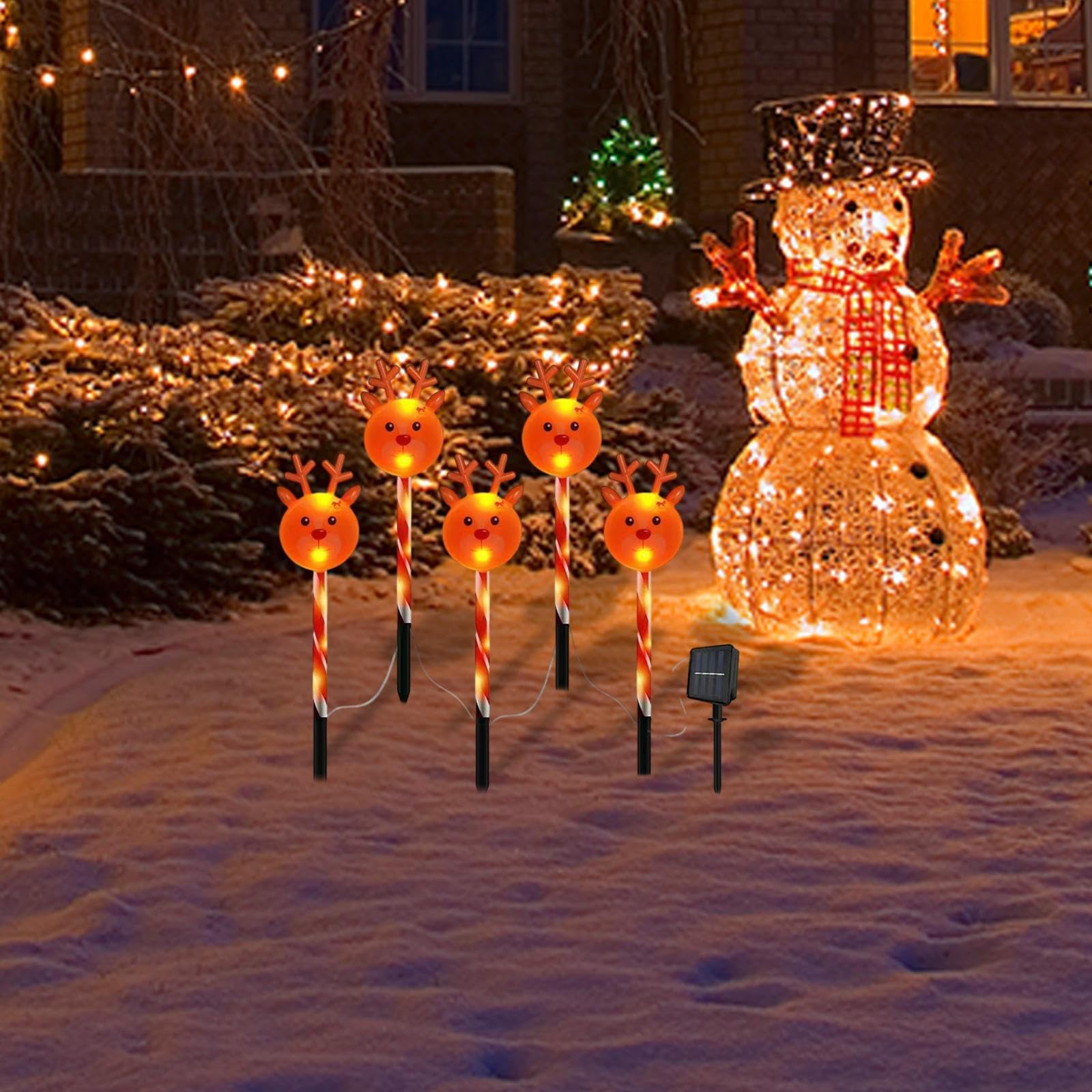 Paletti natalizi luminosi Decorazione paesaggistica regolabile ad energia | Illuminato per di Natale Per decor da festa, giardino, cortile, esterno, interno, prato