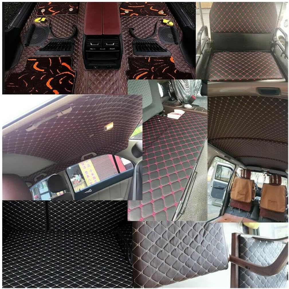 Faux Leather Quilted Diamond Fluted Car Seating Vehicle Upholstery Fabric Vinyl PVC Stitch Padded Cushion Linen Wadding(Black (Grey line),1.6x5m)