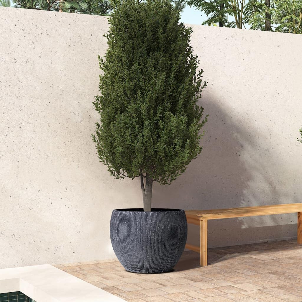 Olly & Rose Maceta Extra Grande – Maceta de jardín de carbón XL – Maceta de jardín XL con patrón Envejecido para Exteriores y macetas Grandes para Interiores – 46 cm