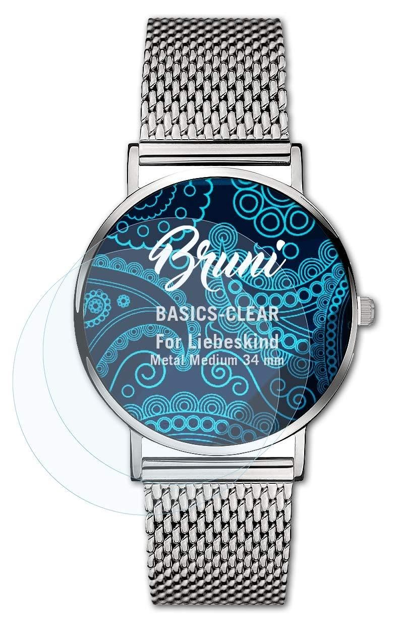 Bruni Screen Protector compatible with Liebeskind Metal Medium 34 mm Protector Film, crystal clear Protective Film (2X)