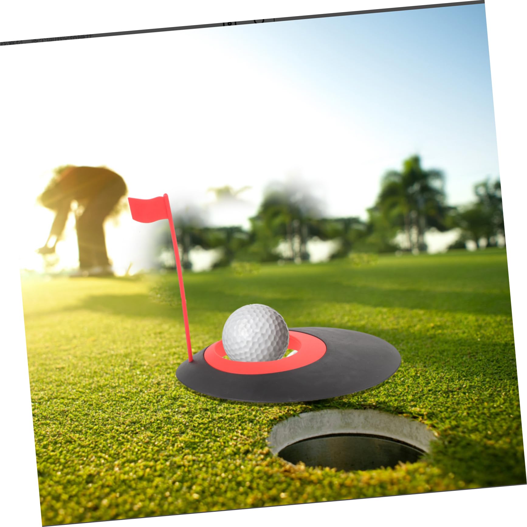 BCOATH 1set Golf Putting Cup Thickened Practice Hole Flag for Indoor Training Portable Golf Accessories for Accurate Putting Skills for Home Office and Backyard Use
