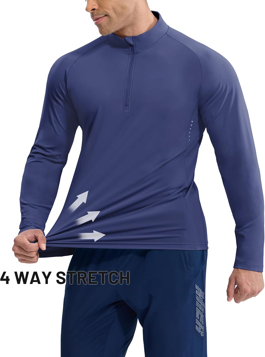 MIER Dry Fit Quarter Zip Pullover for Men, Long Sleeve 1/4 Zip Lightweight Golf Athletic Fishing Shirts (Sun Protection) - Image 3