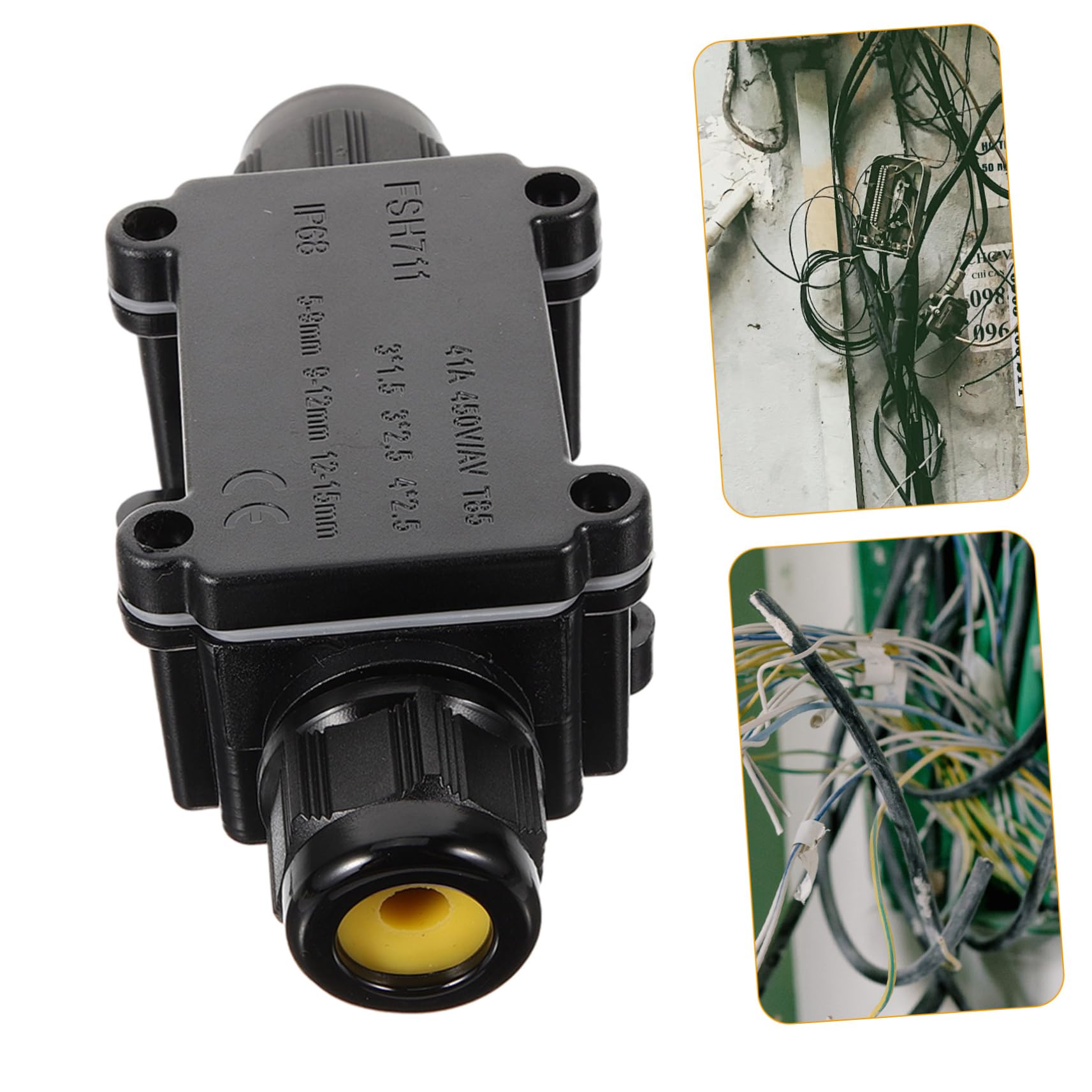 SHINEOFI Boîte De 5 Pièces Boîte de jonction étanche de plein air connexion Imperméabiliser pouvoir coffrets électriques en plastique coffret électrique en plastique PC Noir