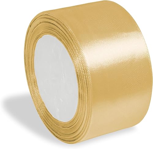 Cinta de 1 pulgada para manualidades, cinta de regalo, rollo de cinta sólida de satén de 1 pulgada x 25 yardas (beige) disponible en Yaxa Peru