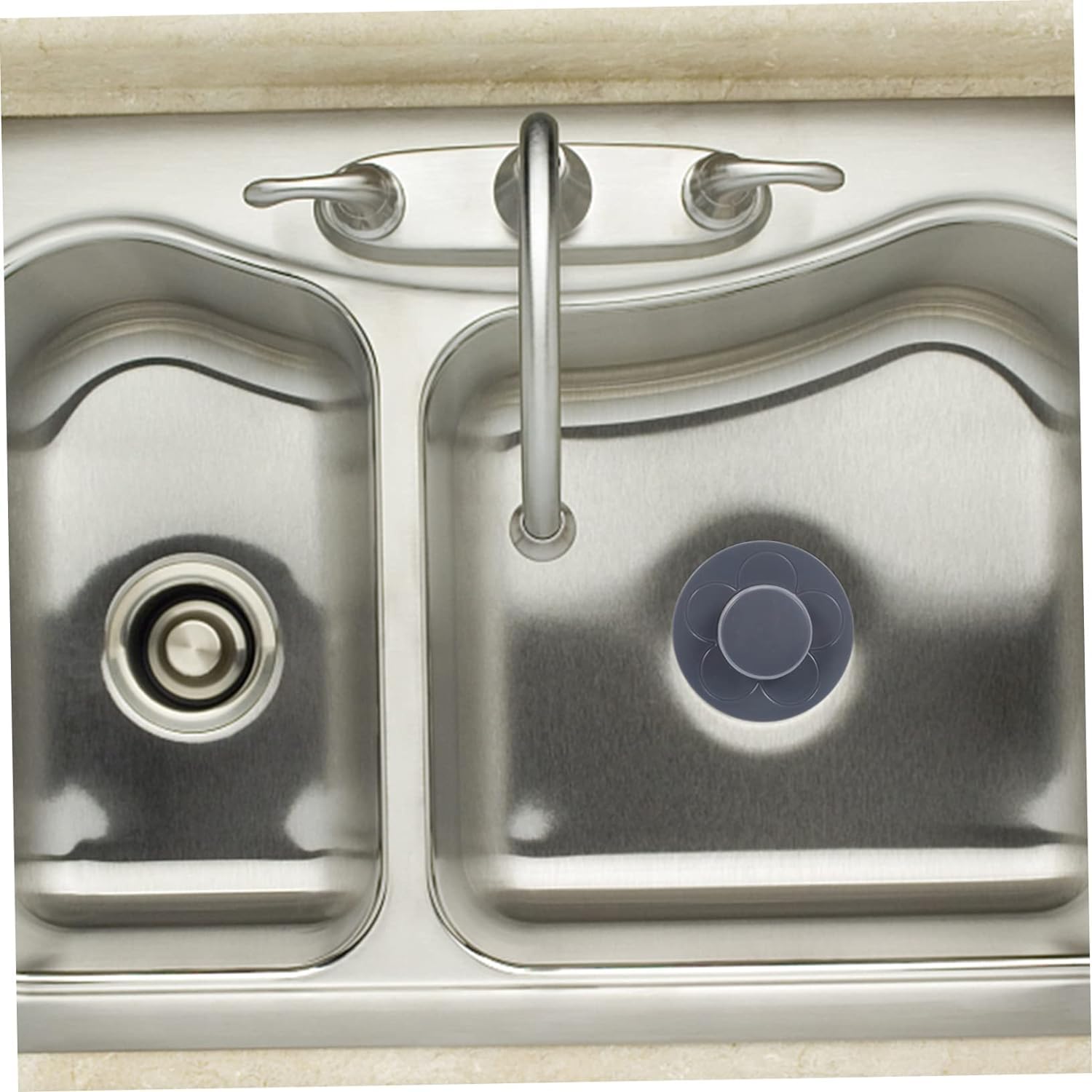 Tapón de filtro de baño, 2 piezas Presione el núcleo de resorte colador de acero inoxidable tapón de fregadero universal bañera colador de acero inoxidable filtro de drenaje de plástico for fregadero
