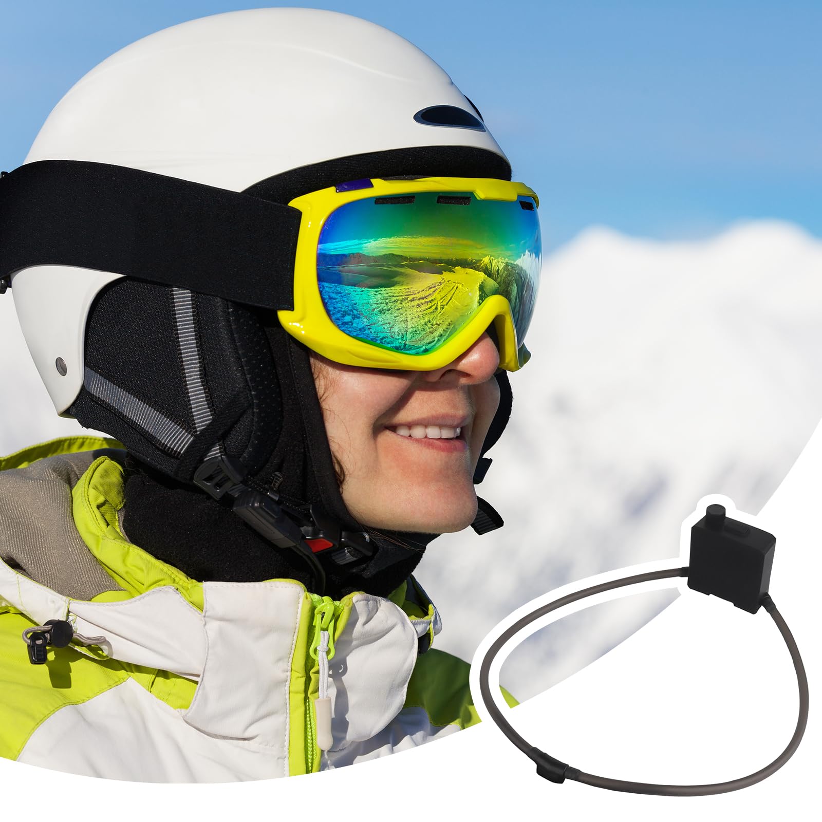 Déshumidificateur pour Lunettes, Désembueur Tactique avec Bouton Réglable Ventilateur Antibuée pour Lunettes avec Tuyau et Fermeture Velcro Pour Cyclisme Sports D'hiver et Opérations Tactiques