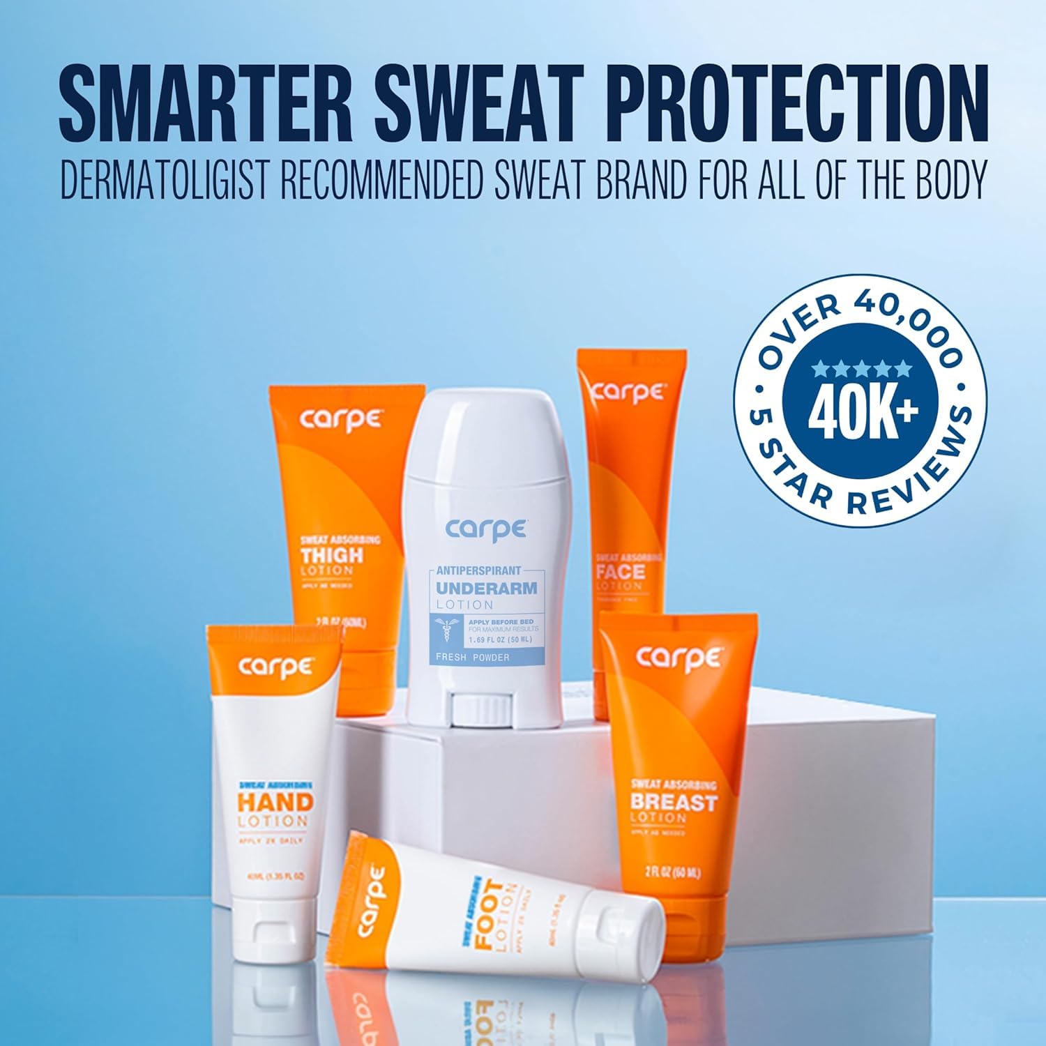 Carpe Schweißabsorbierende Handlotion (2 Stück) Eine sanfte Lotion, die von Dermatologen empfohlen wird, die hilft, das Schwitzen der Hände zu stoppen, ideal bei Hyperhidrose oder Schwitzen