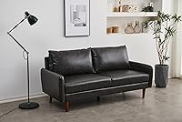 Vista 1 de INSTORY Sofá de cuero Sofá moderno con patas de madera para sala de estar Oficina - Gris oscuro