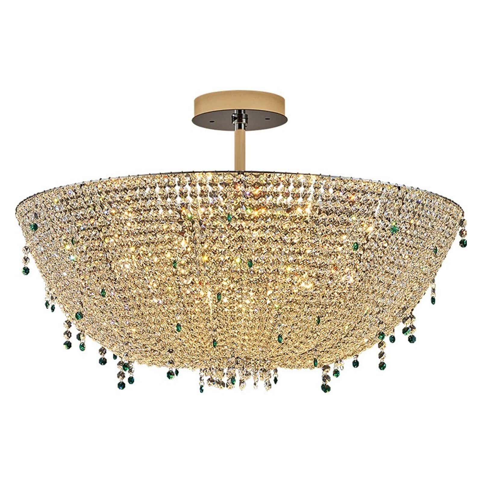 CYairong-22 Ceiling Lighting Crystal Ceiling lamp Modern Restaurant Warm and Romantic Bedroom Crystal with Three-Color Light Source Ceiling Lamp(60cm)