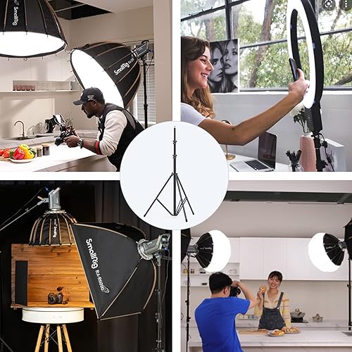 Miniatura 9 de SMALLRIG RA-S280 - Soporte de luz para fotografía de 110 pulgadas/9.2 pies/110.2 in, soporte de trípode de aluminio acolchado con aire con tornillo
