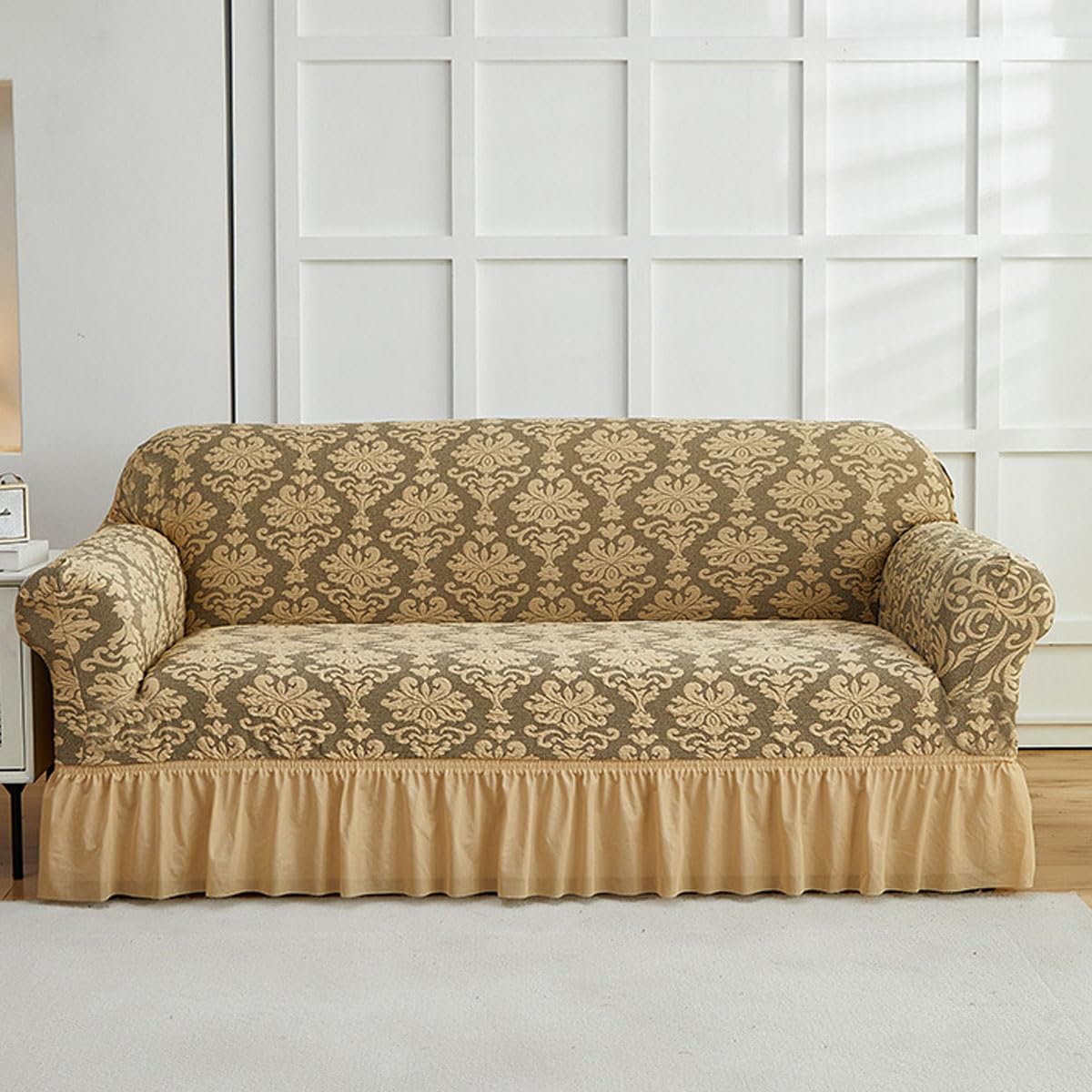 Copridivano Con Gonna,fodere Per Divano Antiscivolo,copridivano Universale Per Bambini Che Vivono Animali Domestici,proteggi Mobili Allungabili,fodera Lavabile In Lavatrice Per (Size:1 Seater,Color:I)