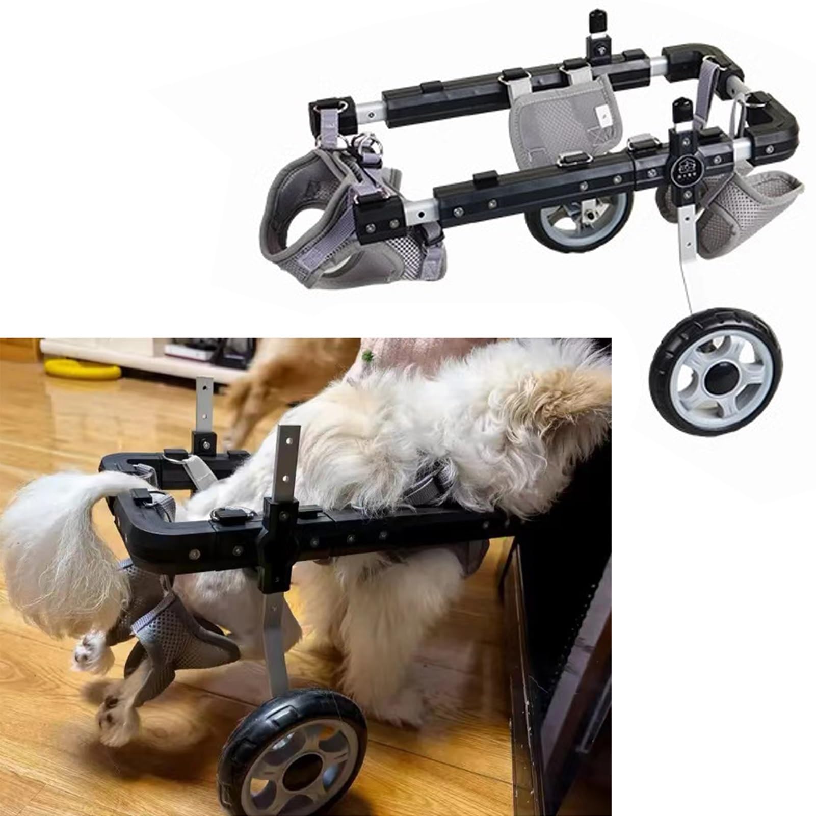Fauteuil roulant pour chien pour pattes arrière pour soulager la paralysie