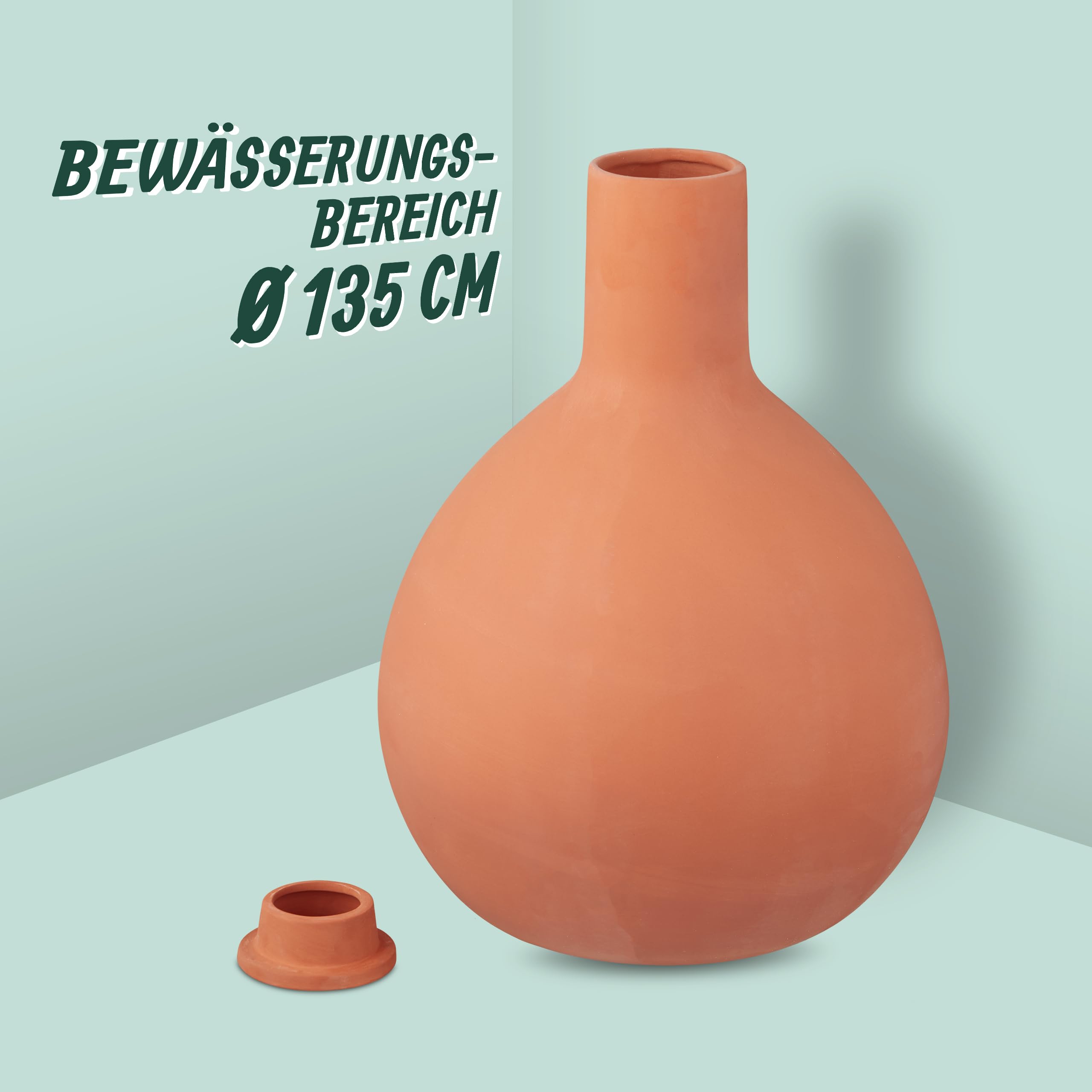 Relaxdays Olla, 7,5 l, Ton, wurzelnahe Bewässerung, Hochbeet & Gewächshaus, weniger Wasserverlust, Tongefäß, terrakotta