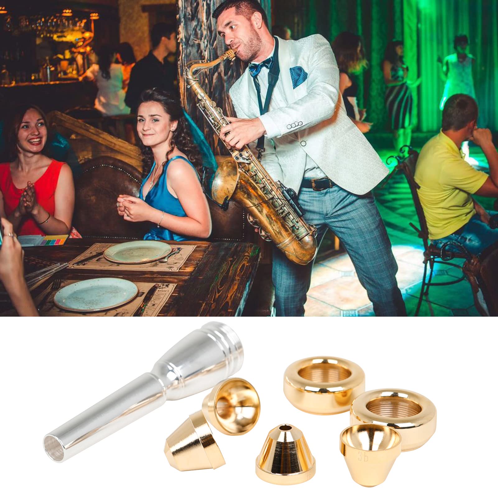 Bocchino per Tromba in Ottone Placcato Argento 3C 2C 2B 3B Bocchino per Corno Parte per Tromba per Principianti e Musicisti Professionisti
