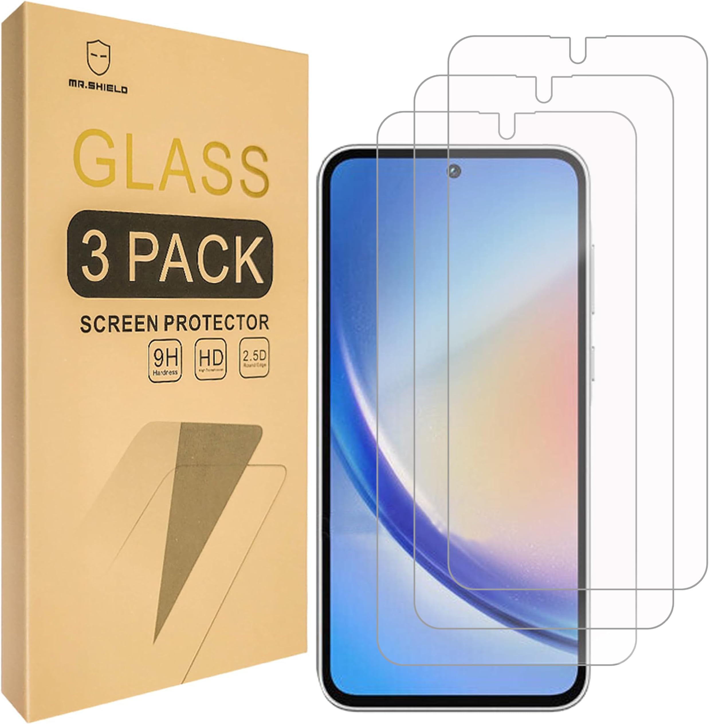Screen Protector Compatible with Samsung Galaxy A35 5G [Tempered Glass] [3-PACK] [Japan Glass with 9H Hardness]
