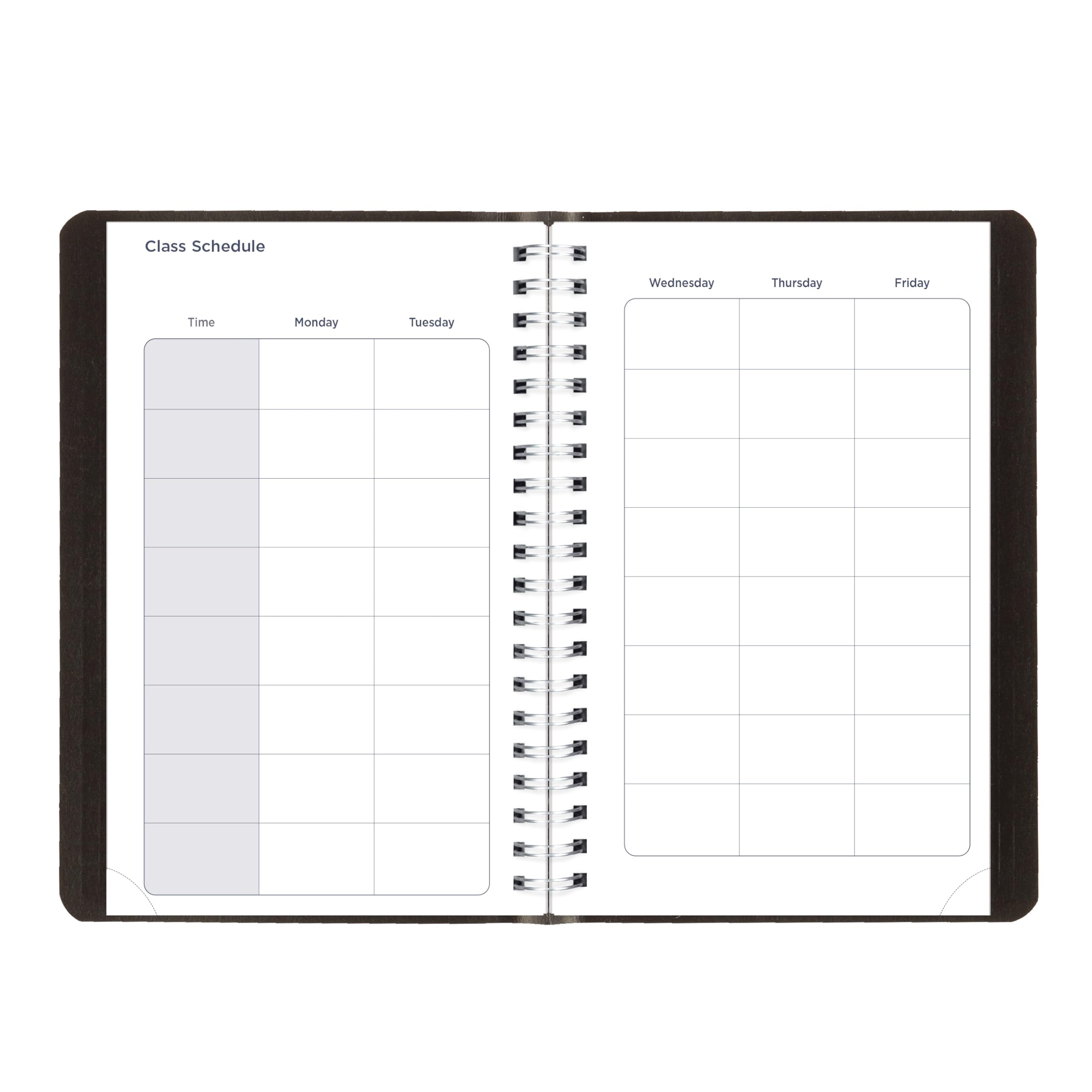 Blueline® Essential - Agenda académica diaria/mensual, agosto de 2026 a julio de 2027, encuadernación de doble alambre, cubierta Vicuana suave, 8 x 5 pulgadas, color negro (CA201.BLK)
